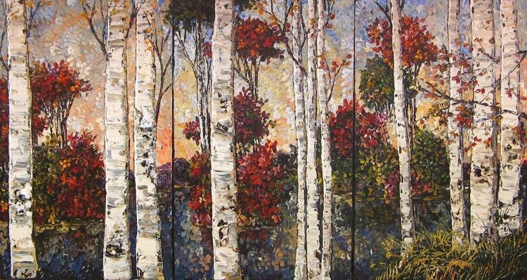 landscape At the Lake - triptych